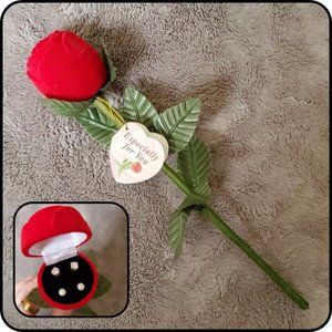 2 Earrings Set in Velvet Rose Jewelry Box Stem